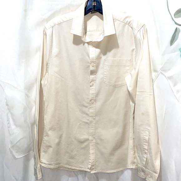 MEN  COTTON CREAM OXFORD BUTTON DOWNSHIRT SZ M Men